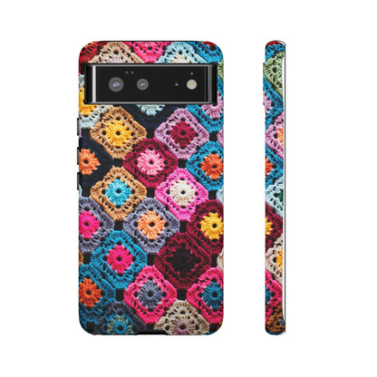 Vintage Floral Crochet Blanket Knit Look Phone Case