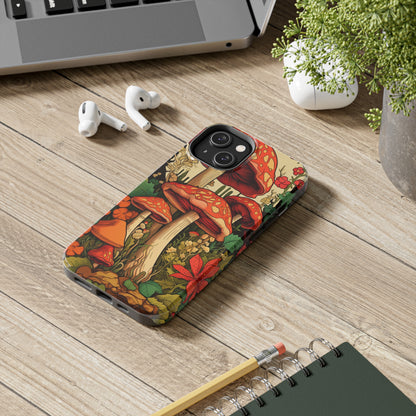 Psychedelic Retro Mushrooms: Dive Deep into Nostalgic Vibes | iPhone Case