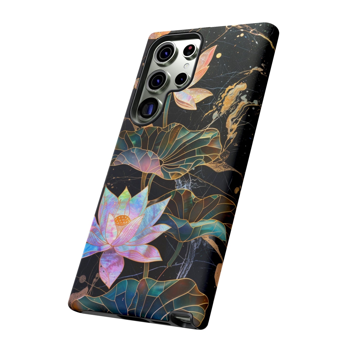 Zen Stained Glass Lotus Floral Design Phone Case