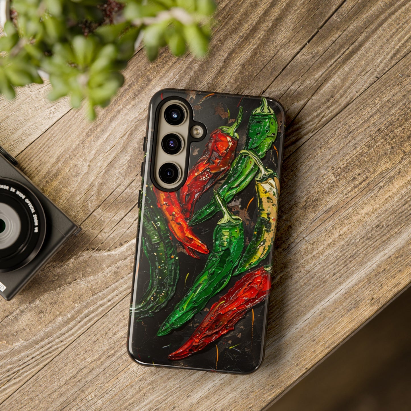 Green and Red Chili Peppers Phone Case