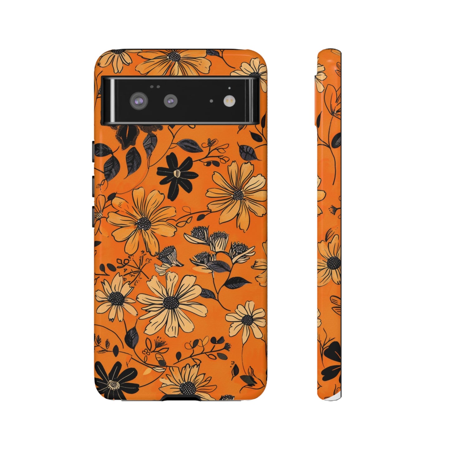 Orange Floral Phone Case Cute Summer Flower Aesthetic