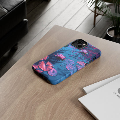 Magenta and Blue Color Zen Lily Pad Phone Case