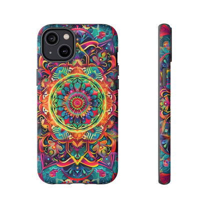 Cosmic Stained Glass Mandala Phone Case