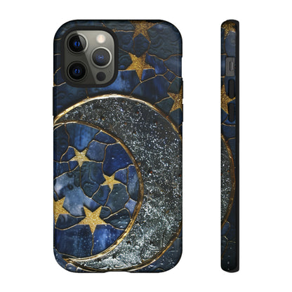 Moon Stars Stained Glass Starry Night Phone Case