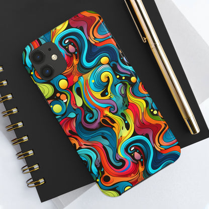 Psychedelic Rainbow Tough iPhone Case | Embrace Vibrant Style and Reliable Protection