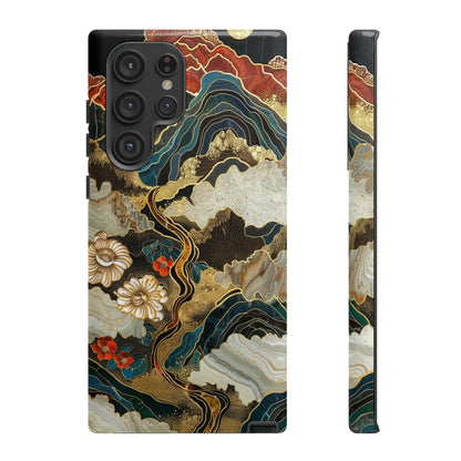 Chiyogami Stained Glass Floral Mountain Phone Case