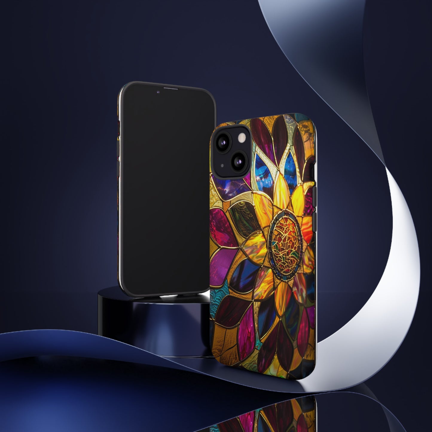 Cosmic Stained Glass Mandala Phone Case