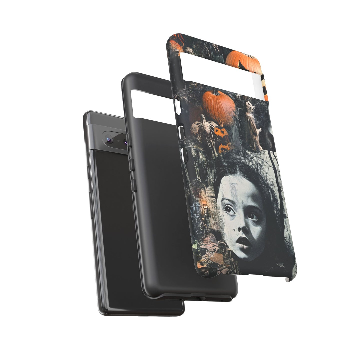 Vintage Halloween Collage Wednesday Goth Style Jackolantern Spooky Phone Cover