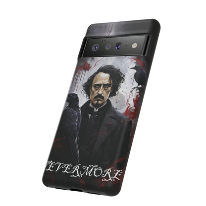 Nevermore Edgar Allen Poe, gothic Raven, Retro Samsung Galaxy Phone iPhone 15, 14 Plus 13 12 7 8 Se Horror Dark Academia Style goth Vibe