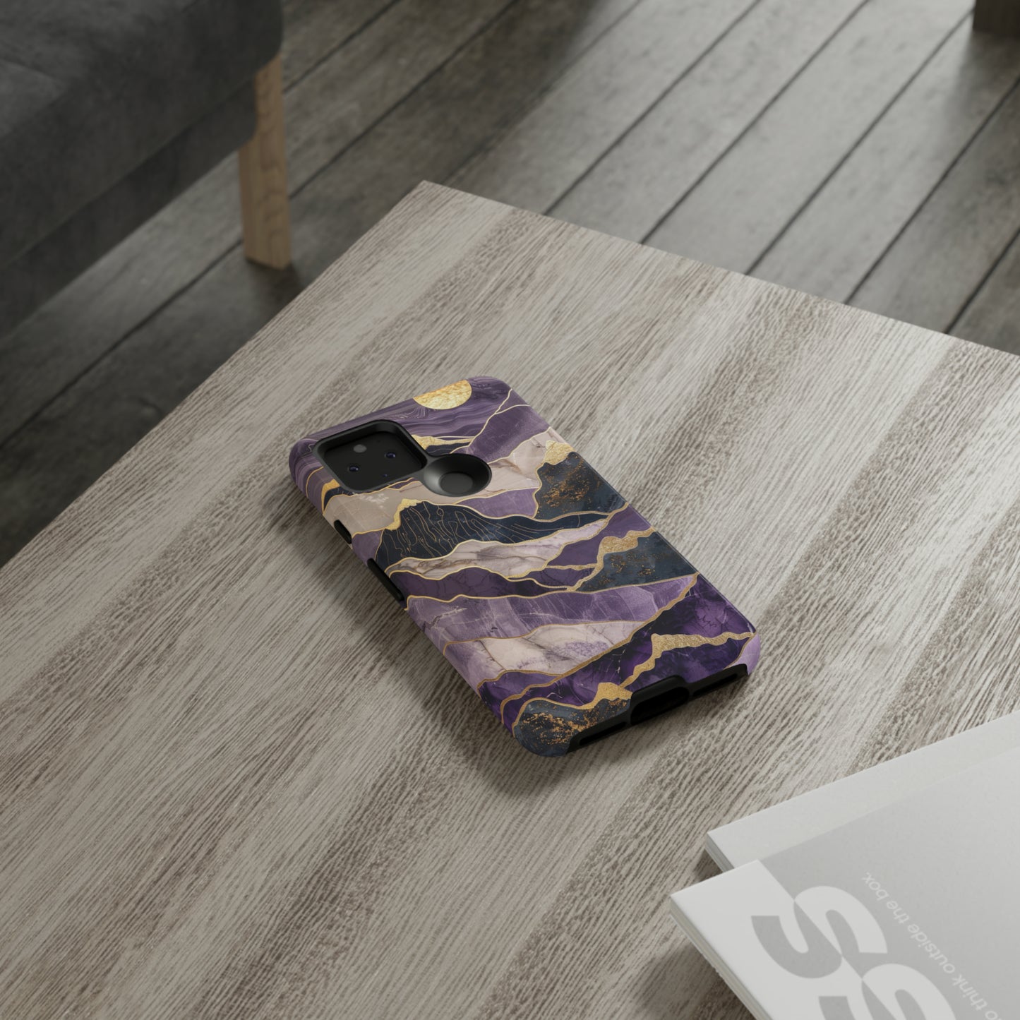 Abstract Purple Gold Mountain Phone Case