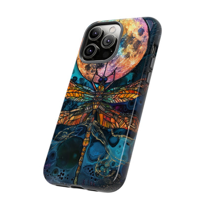 Full Moon Stained Glass Dragonfly Phone Cover