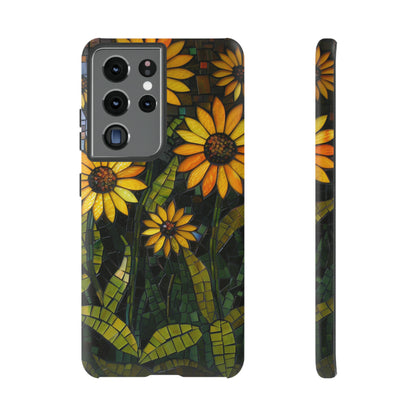 Yellow and Gold Daisy Mosaic Stained Glass Phone Case