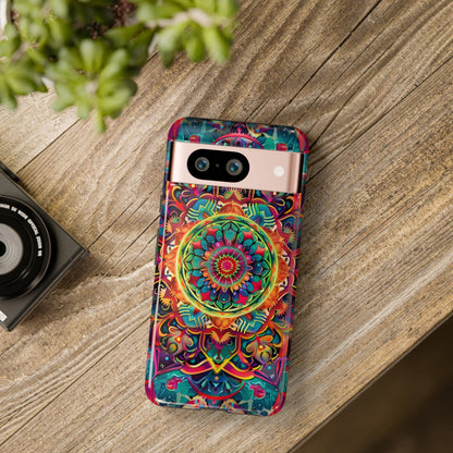 Cosmic Stained Glass Mandala Phone Case