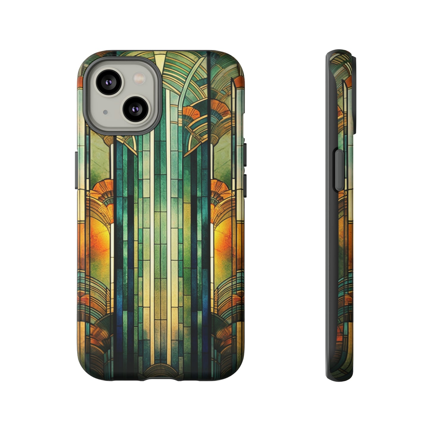 Art Deco Stained Glass floral Phone Case for iPhone 15, 14, Pro Max, 13, 12 & Samsung Galaxy S23, S22, S21, Google Pixel