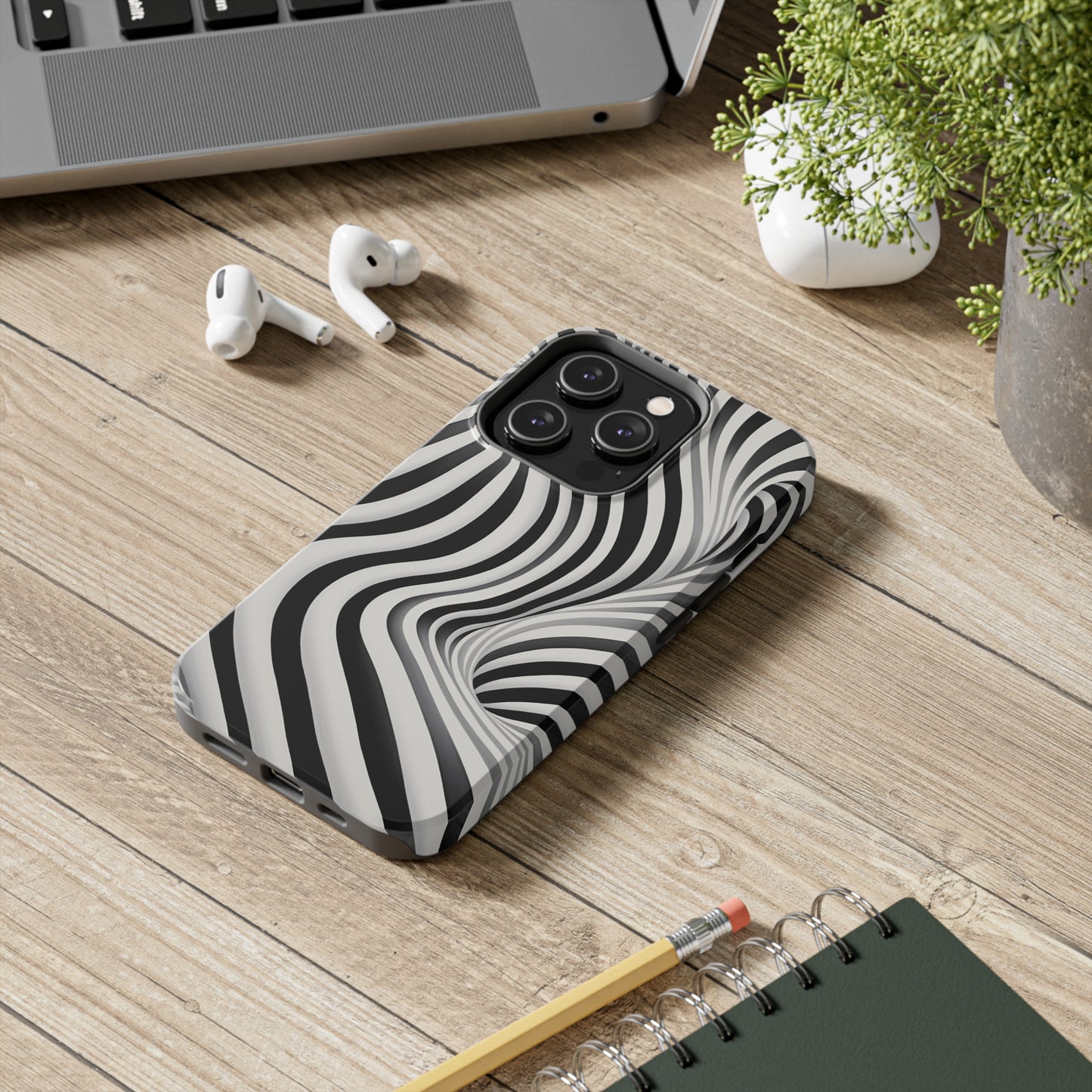 Twist Your Perception: Optical Illusion Tough Case for Apple iPhone Models – Where Art Meets Function