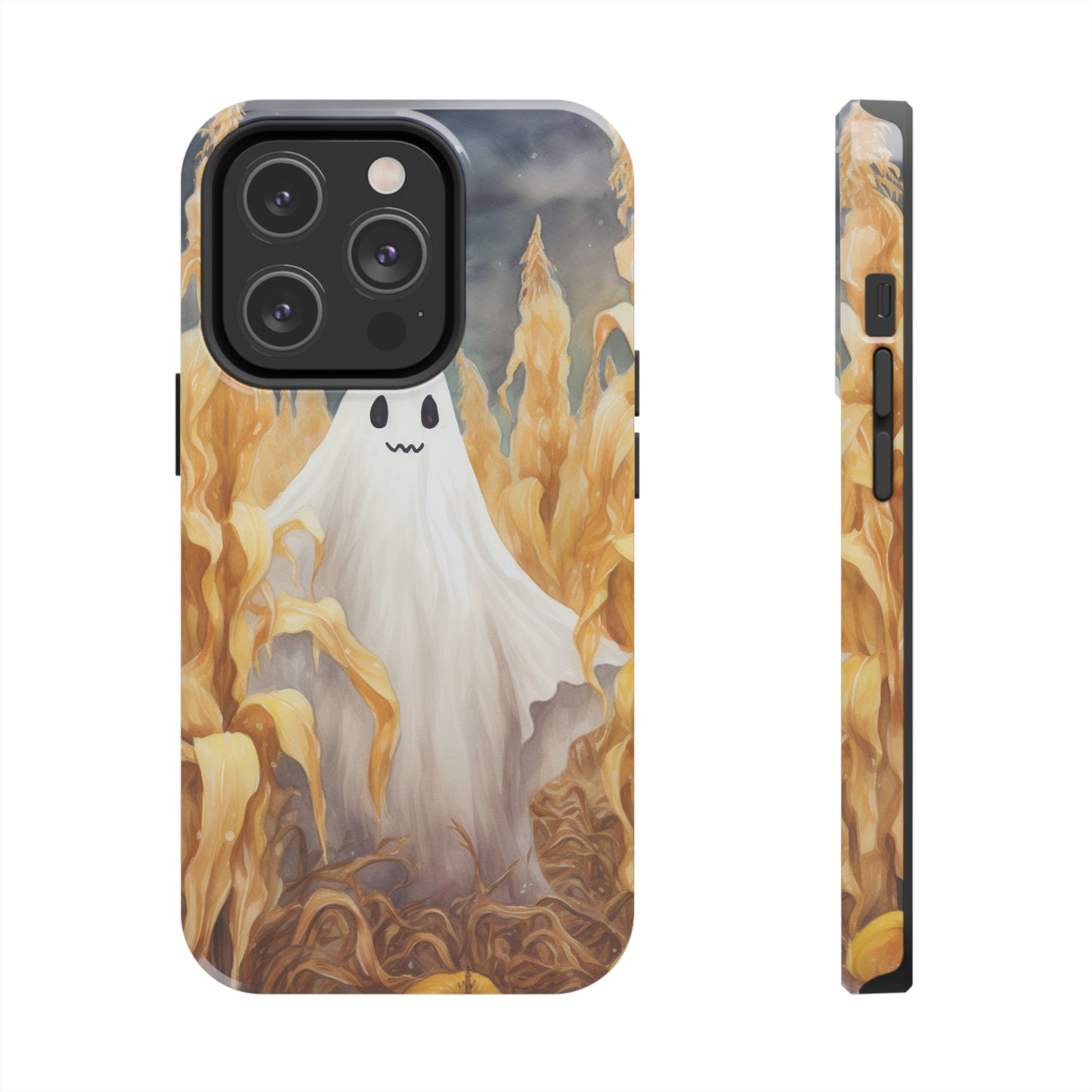 Ghost of Halloween Fall Pumpkins iPhone Case | Embrace the Spooky Autumn Vibes