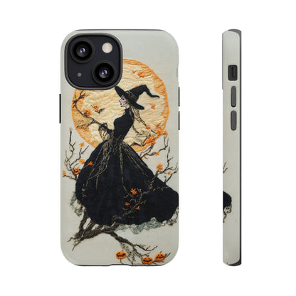 Halloween Witch Autumn iPhone Case, Embroidered Style