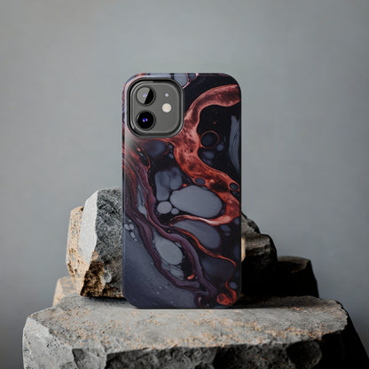 Marbled Dark Lava Flow Phone Case | Embrace the Vibrant Magma Vibes