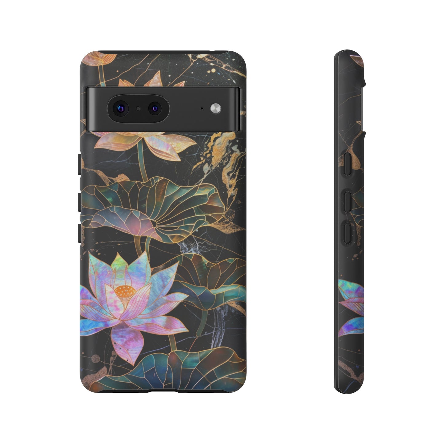 Zen Stained Glass Lotus Floral Design Phone Case