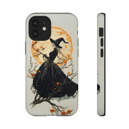 Halloween Witch Autumn iPhone Case, Embroidered Style