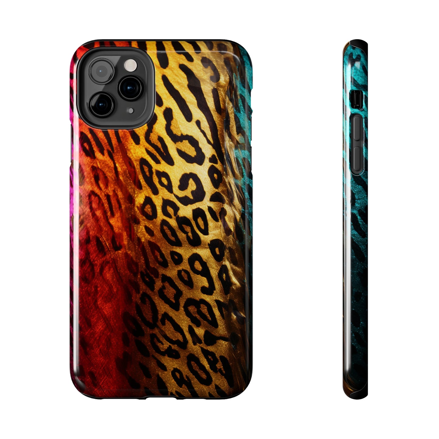 Kaleidoscopic Wild: Psychedelic Rainbow Leopard Print | Dazzling iPhone Case