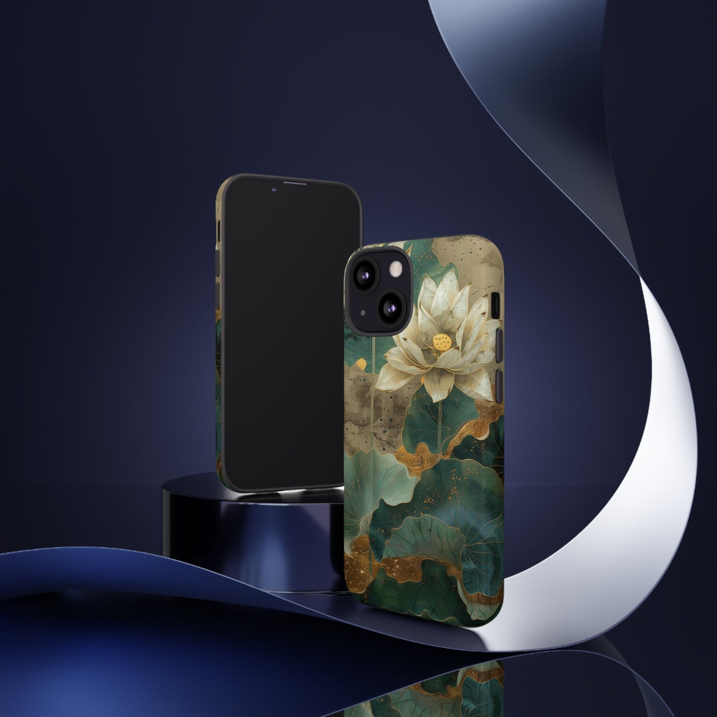 Zen Stained Glass Lotus Floral Design Phone Case