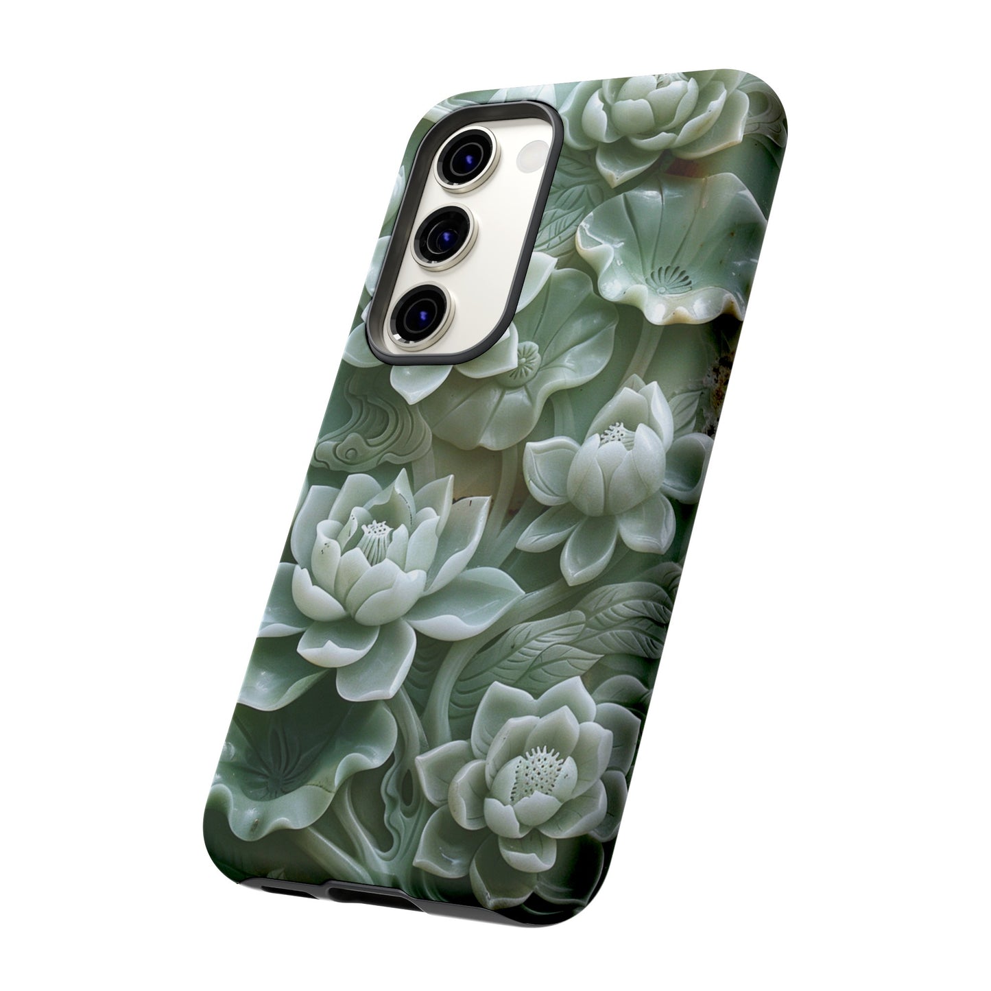 Green Jade Lotus Floral Art Phone Case