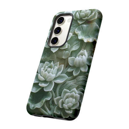 Green Jade Lotus Floral Art Phone Case