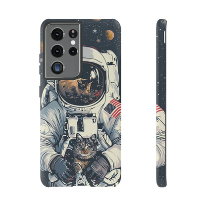 The Astronaut and the Cosmic Cat Phone Case