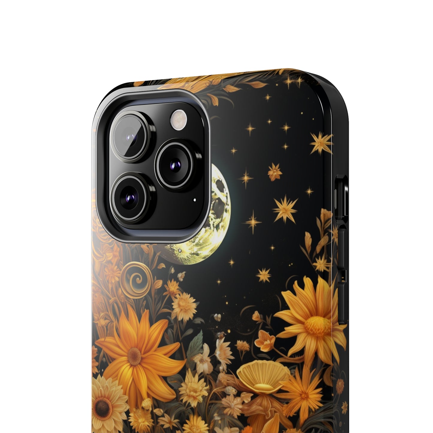 Cottagecore Floral Sun Moon Stars iPhone Case | Embrace Mystical Nature's Beauty