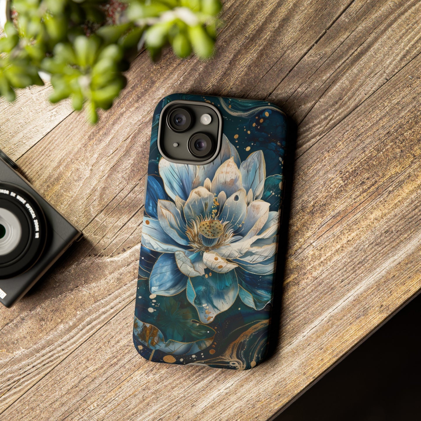 Zen Stained Glass Lotus Floral Design Phone Case