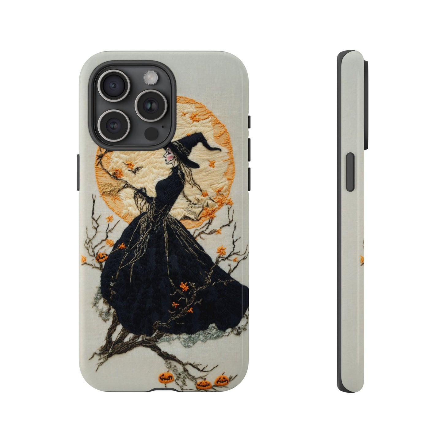 Halloween Witch Autumn iPhone Case, Embroidered Style