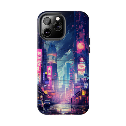 Synthwave Japanese Cyberpunk Night City iPhone Case