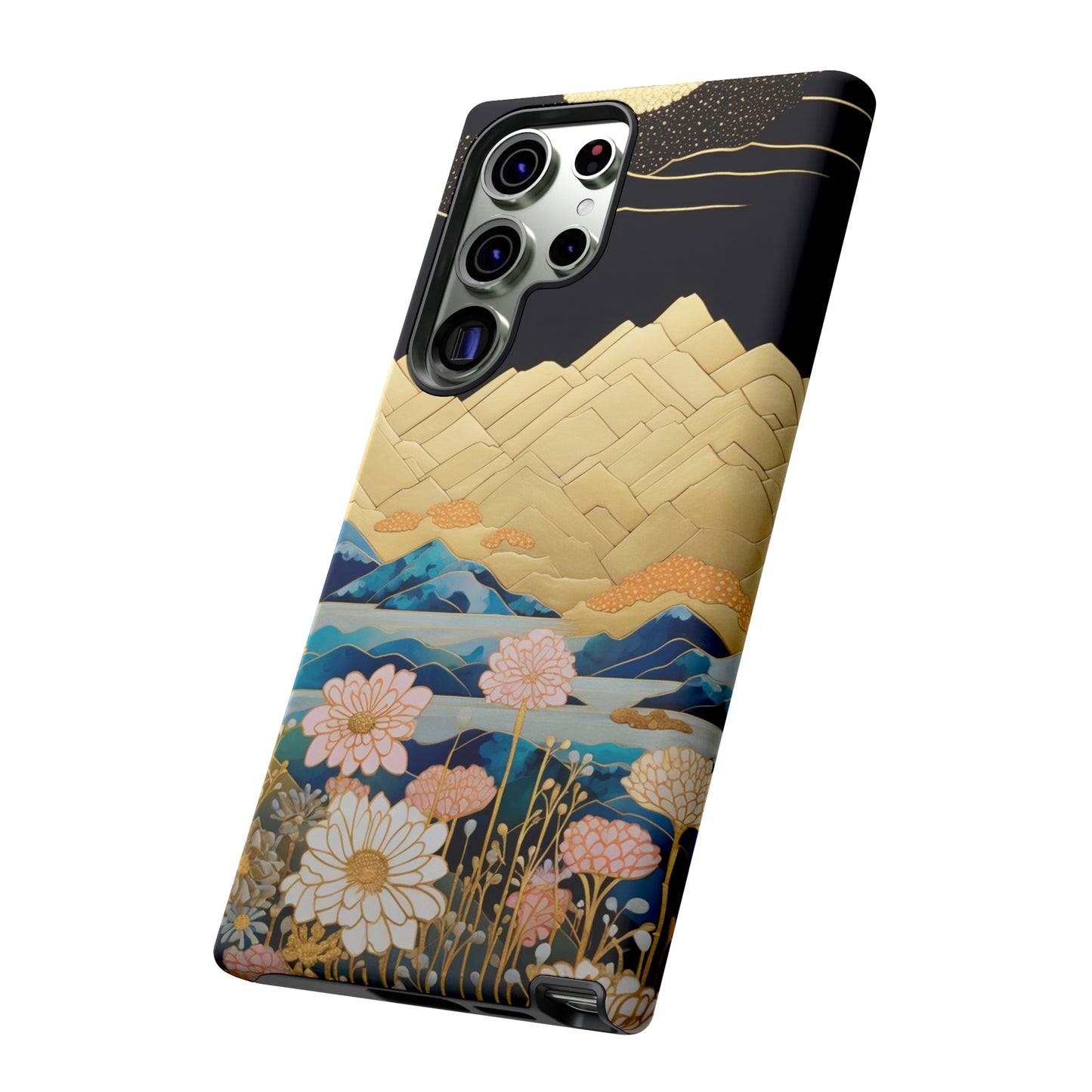 Chiyogami Floral Tough iPhone Case Galaxy S23 S22 S21 S20 Plus Ultra | Iphone 14 13 12 11 8 Pro Max Mini | Pixel 7 6 Pro 5 | Japanese Boho