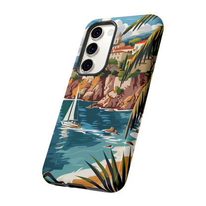 Midcentury French Riviera Sailboat Painting Phone Case