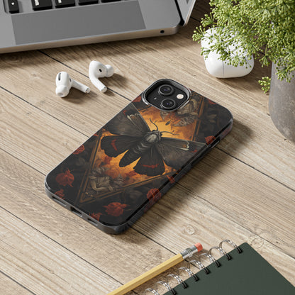 iPhone Case | Lost in Thought: Dark Academia Moth iPhone Tough Case