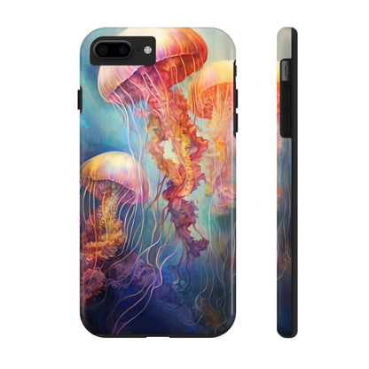 Psychedelic Colors of Jellyfish iPhone Tough Case | Dive into a Vibrant and Mesmerizing Underwater World