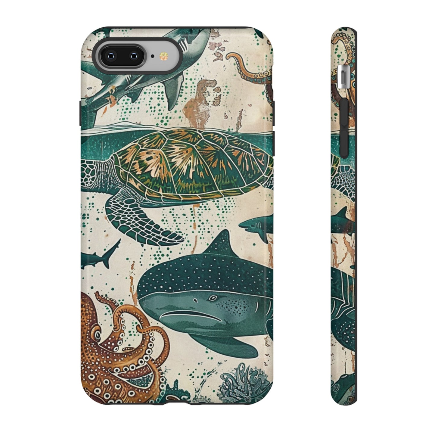 Undersea World Shark, Turtle, Manta Ray Phone Case