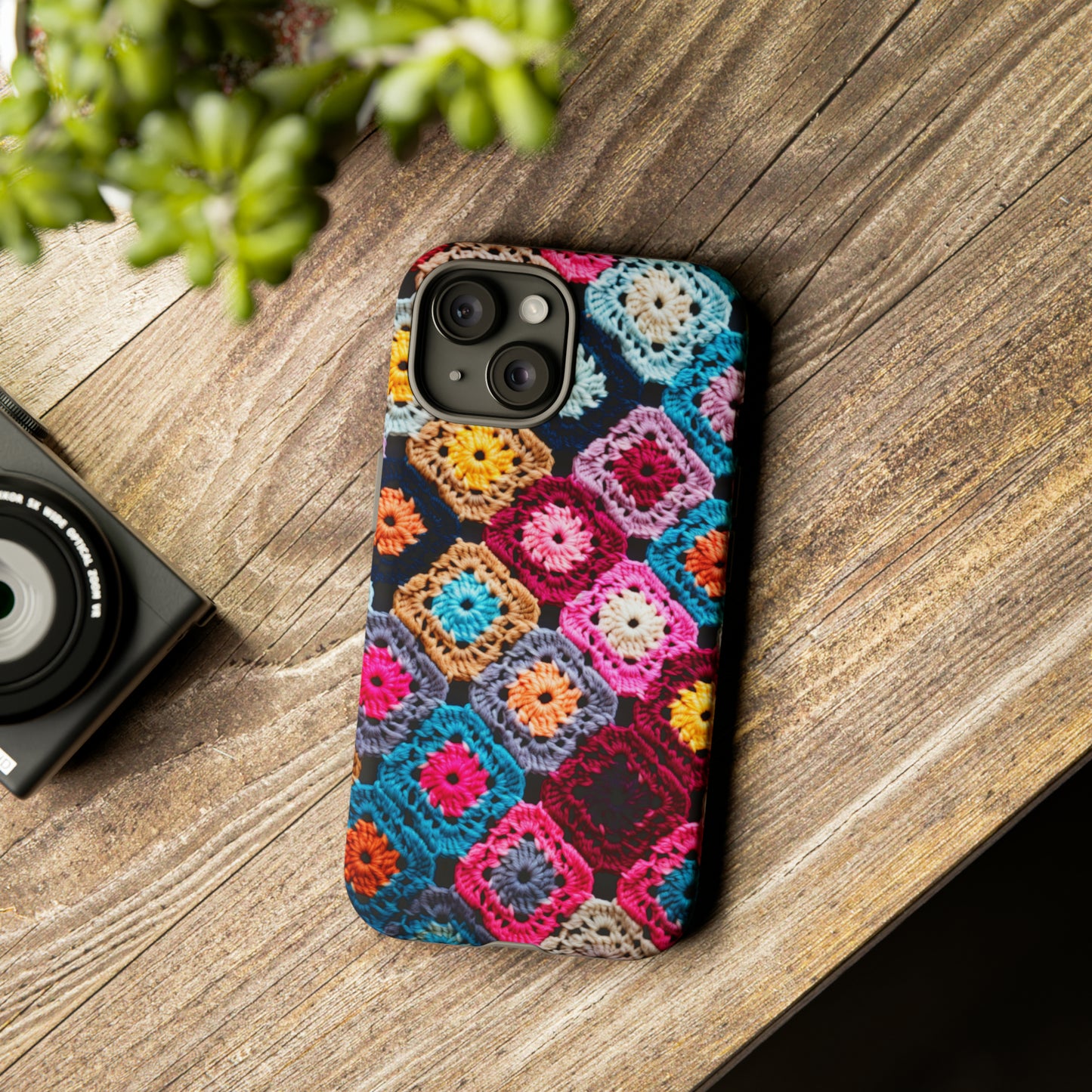 Vintage Floral Crochet Blanket Knit Look Phone Case