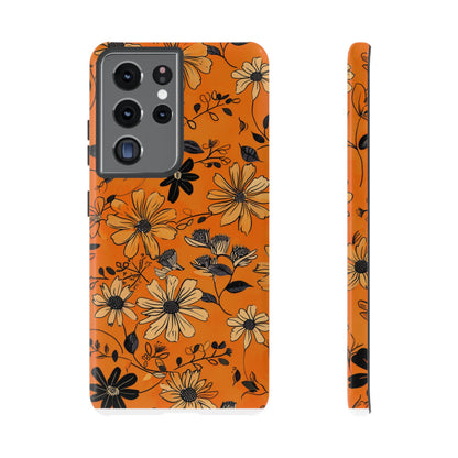 Orange Floral Phone Case Cute Summer Flower Aesthetic