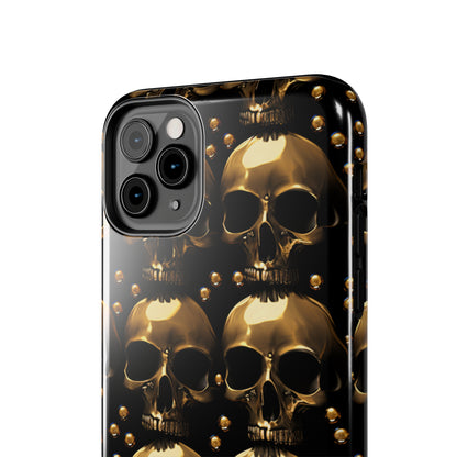 iPhone Case Golden Enigma: Where Goth Meets Glamour | Gold Skulls iPhone Tough Case