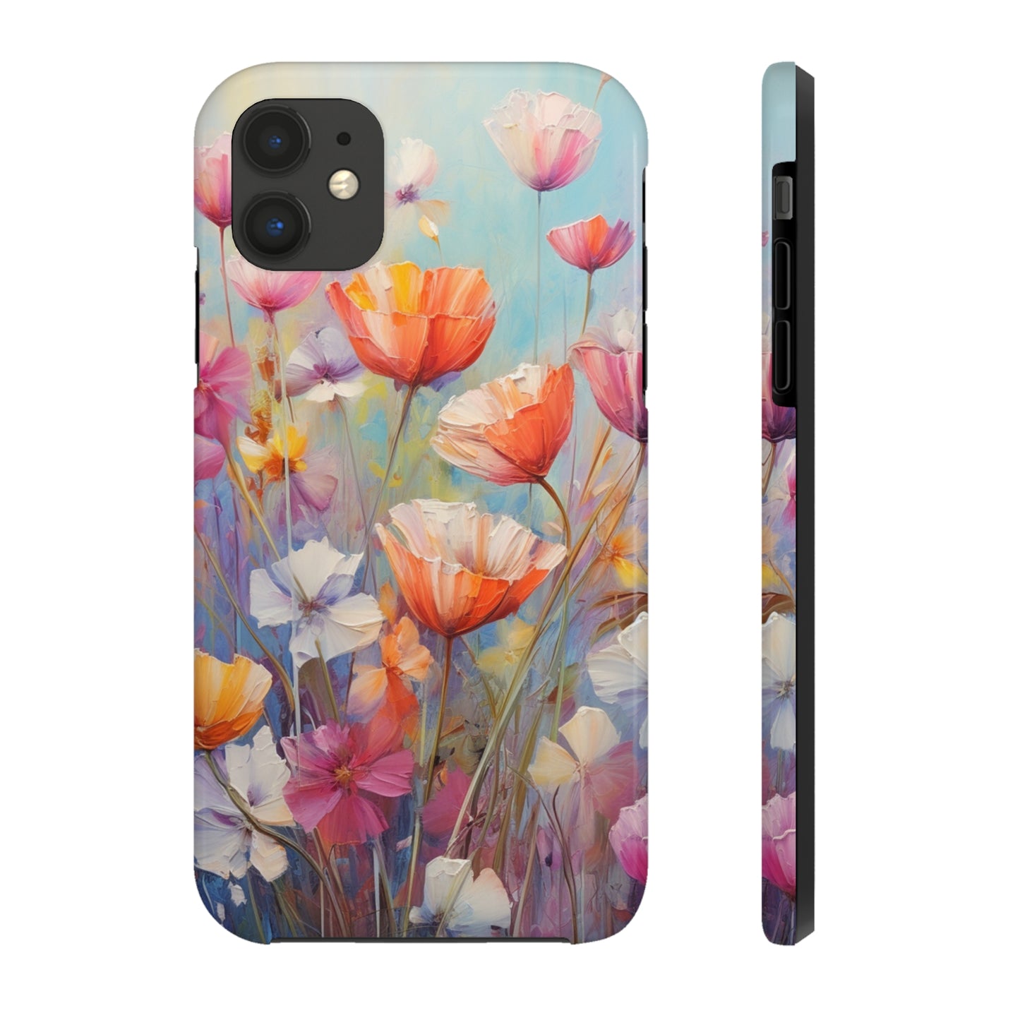 Poppy Flower Oil Painting Tough iPhone Case | Retro Groovy Phone Cover