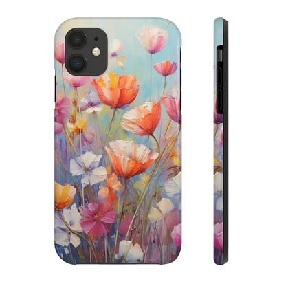 Poppy Flower Oil Painting Tough iPhone Case | Retro Groovy Phone Cover