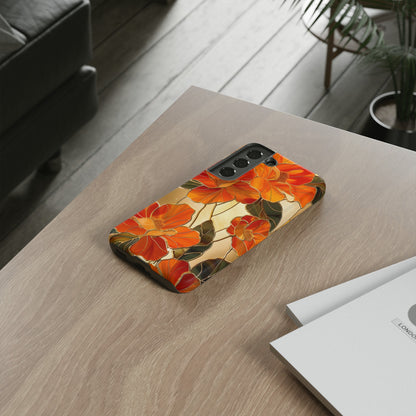 Orange Floral Phone Case Stained Glass Flower Aesthetic