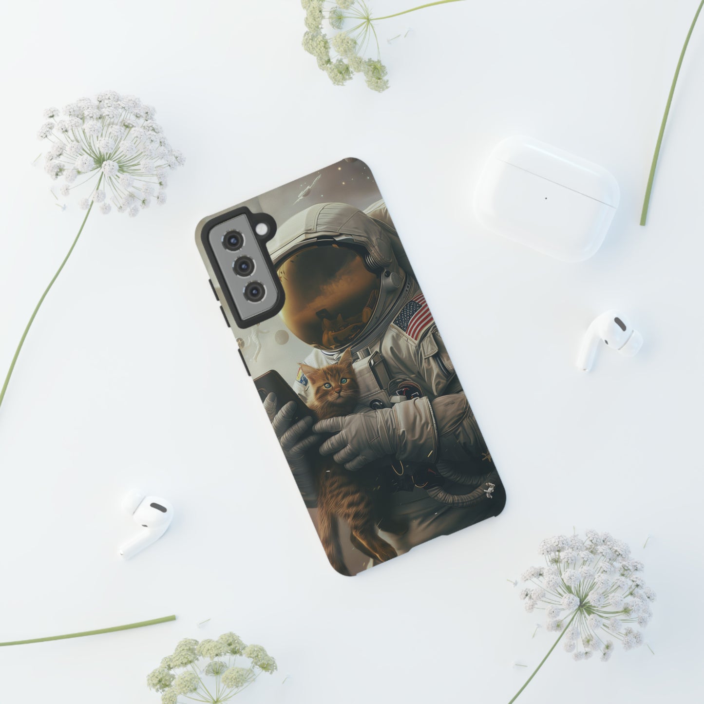 The Astronaut and the Cat Phone Case