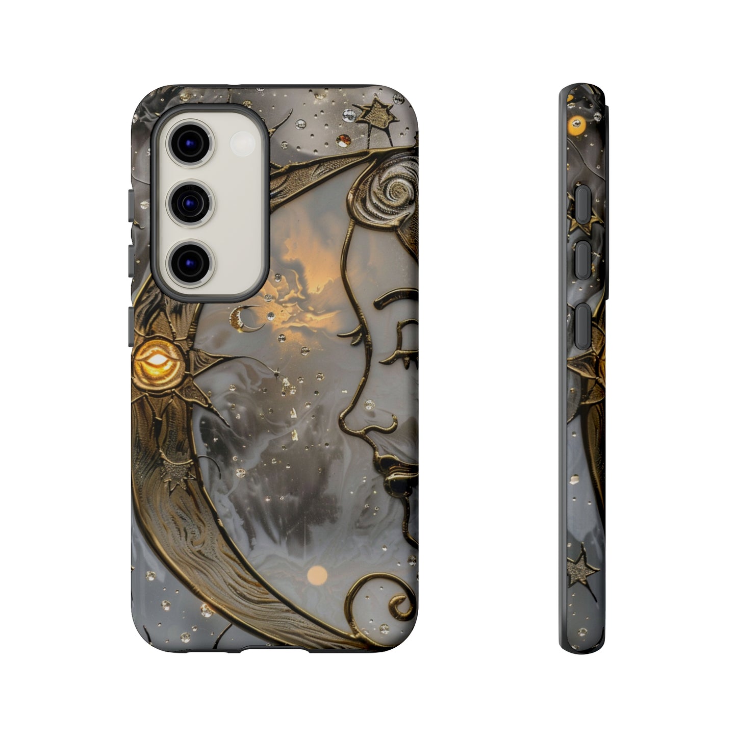 Moon Stars Stained Glass Starry Night Phone Case