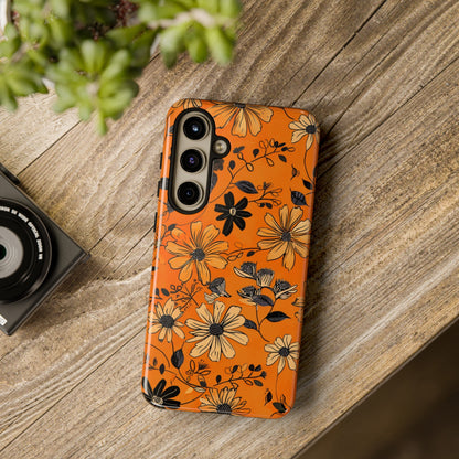 Orange Floral Phone Case Cute Summer Flower Aesthetic