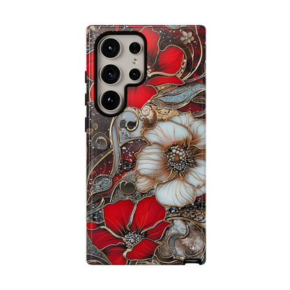 Stained glass floral paisley phone case for iPhone 15