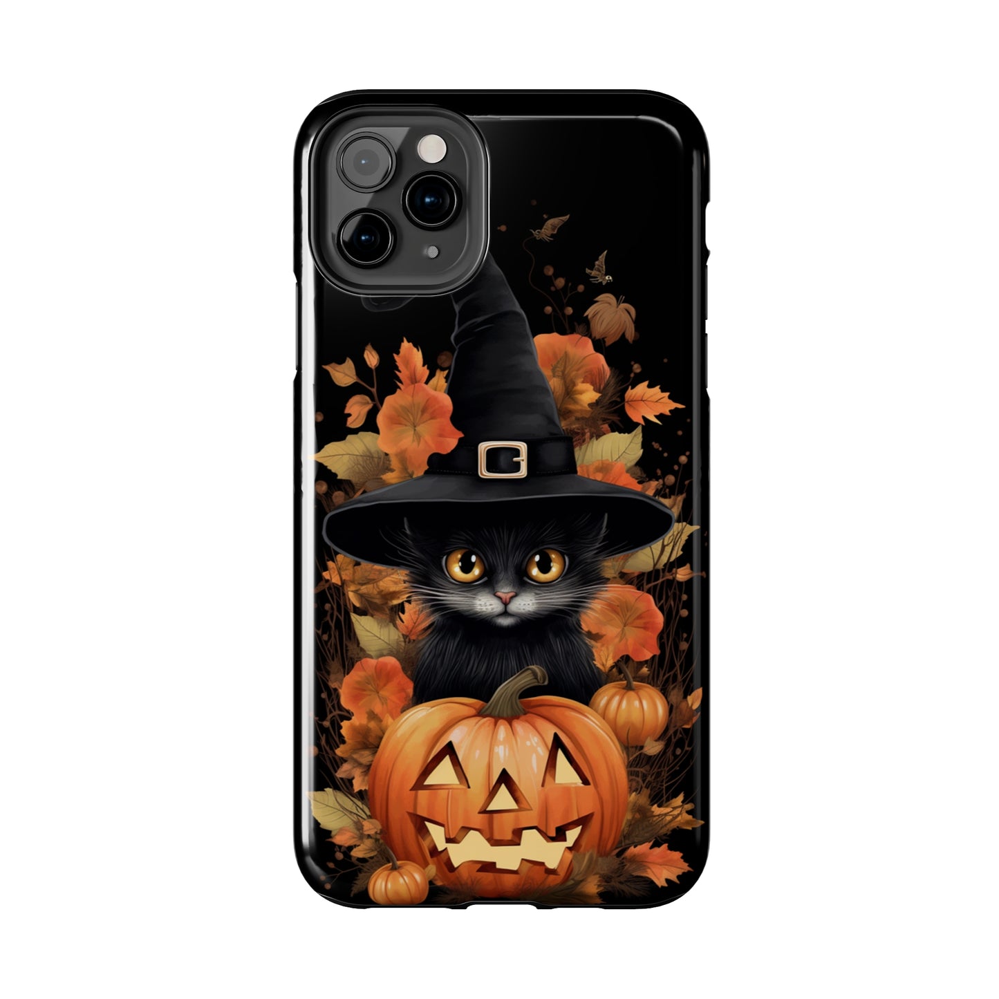 Trick or Treat Delight: Adorable Witch Cat Halloween Celebration | Whimsical iPhone Case