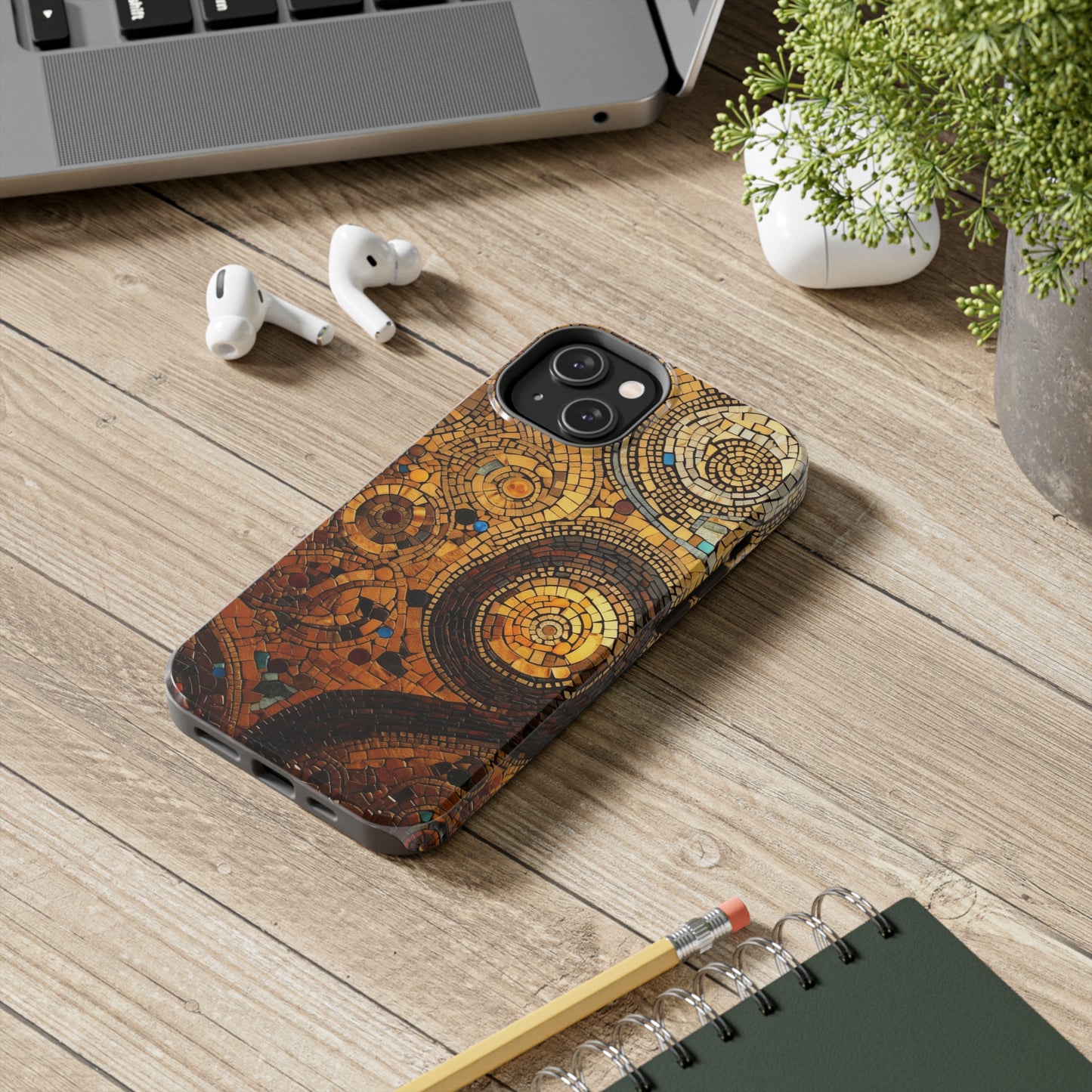 Golden Spiral Tile iPhone Case | Add Glamour and Elegance to Your Device